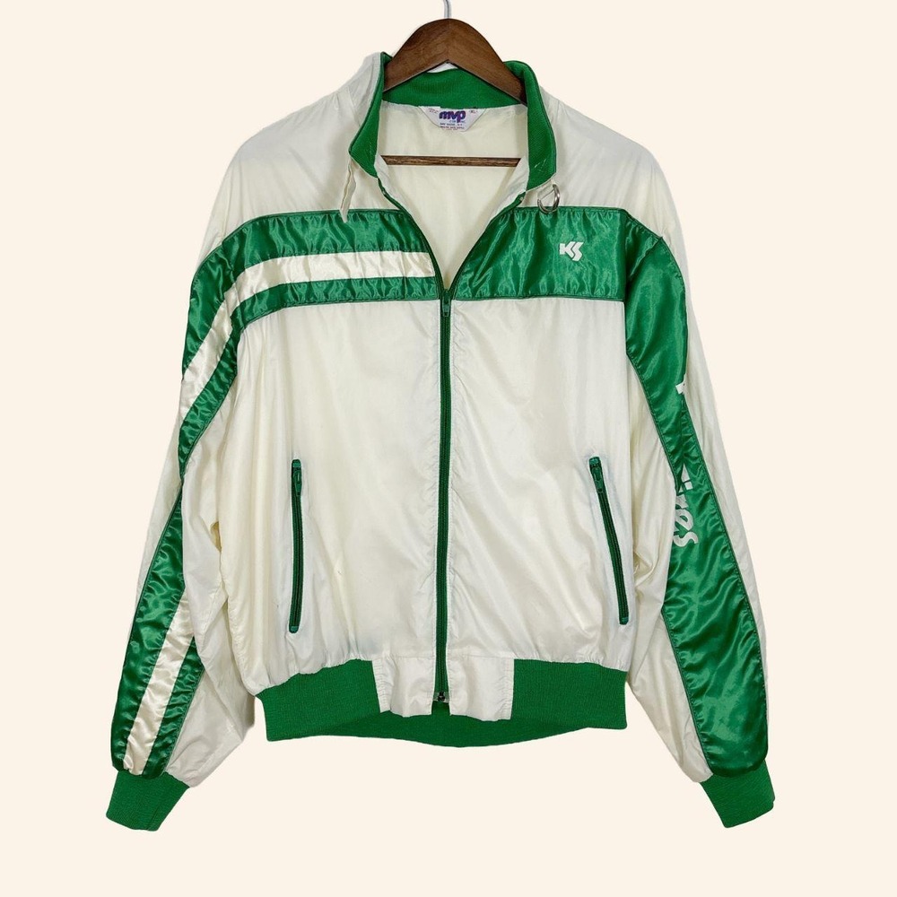 Vintage Kelly Tires Green & White Racing Jacket